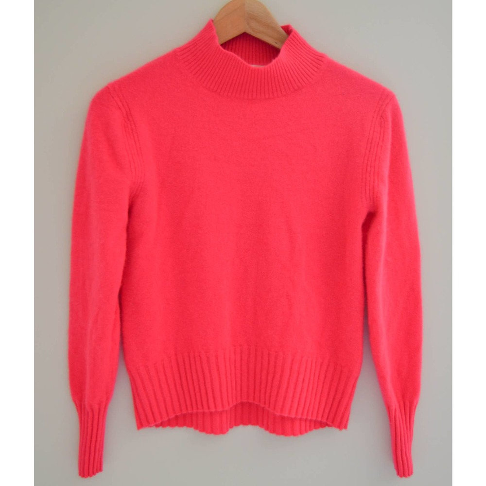 J Crew Cashmere Mock Neck Pink Sweater, Small